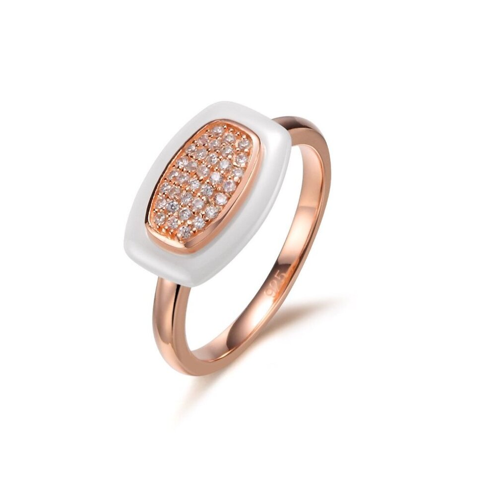 Exquisite Sterling Silver and Ceramic Ring